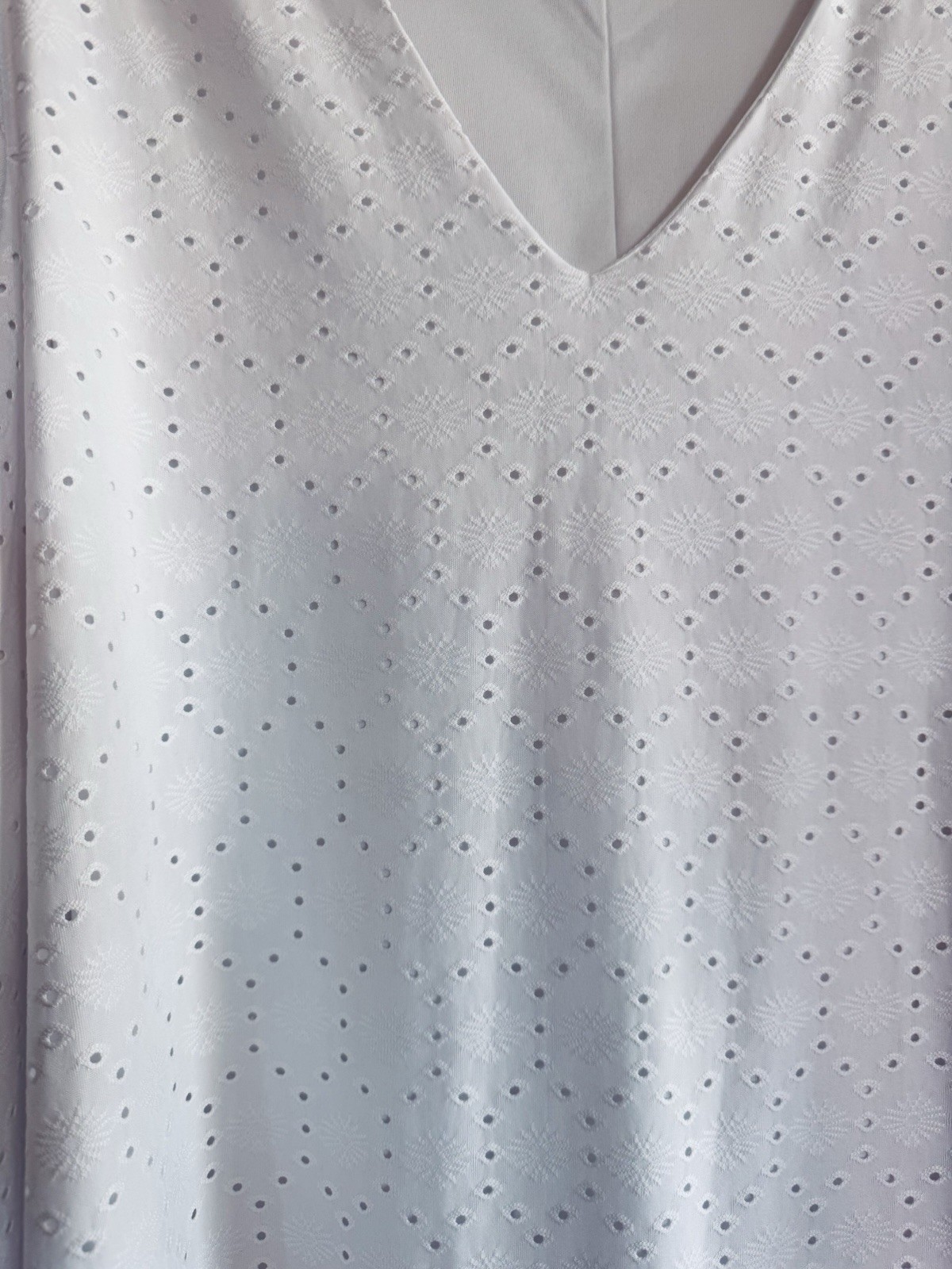 Women’s Plus White Lined Eyelet Lace Dress Sz 2XL SHEIN CURVE Bishop Sleeve