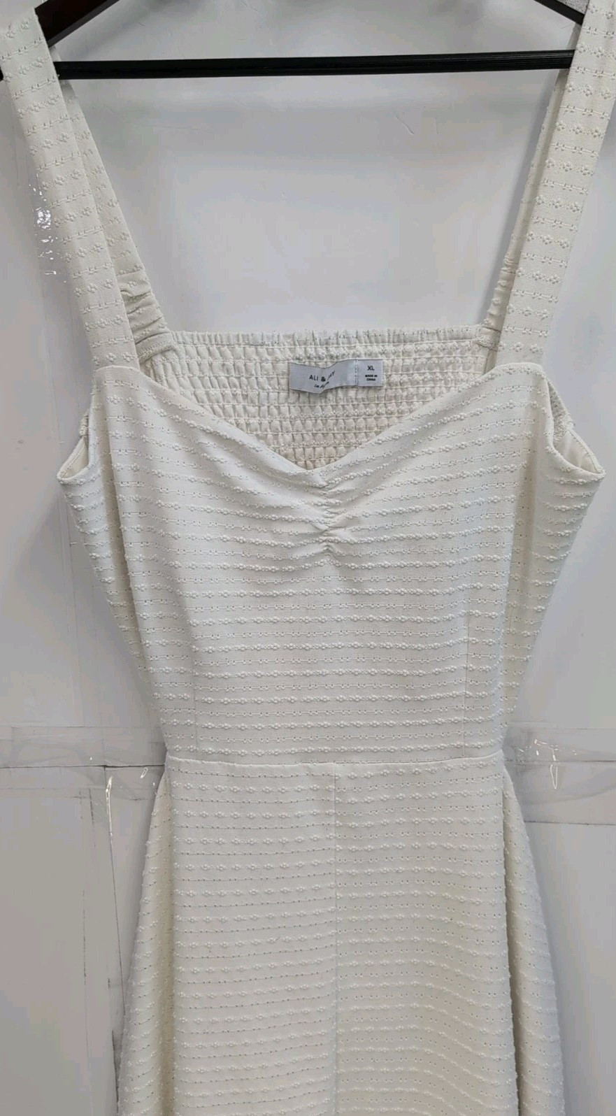 Ali & Jay Womens Front Slit Sleeveless Stretch Smocked Backless Midi Dress XL