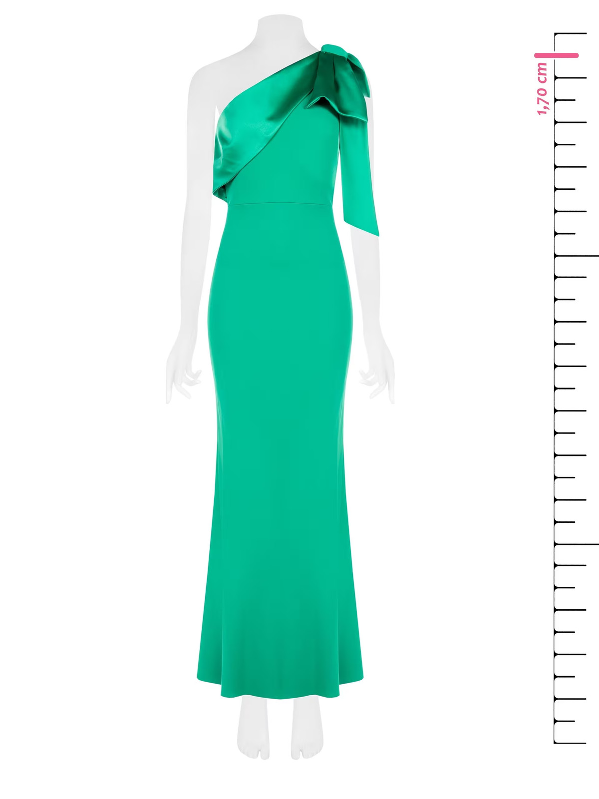 Renaissance Satin Bow Crepe Flared Scuba Long Dress – Collection