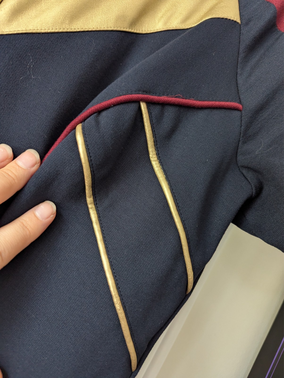 XL Elhoffer Design Marvelous Corps Dress gold navy burgundy pockets