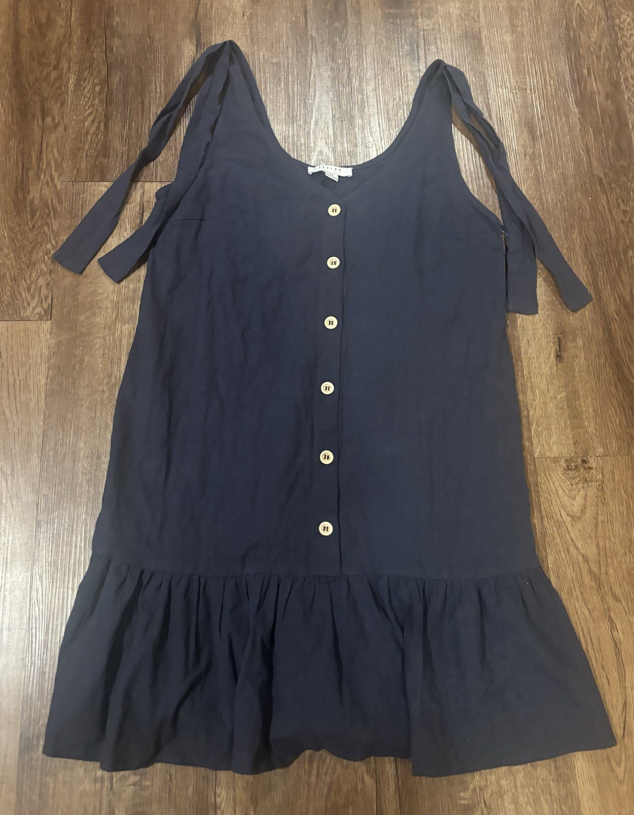 Favlux Fashion Medium Navy Button Dress