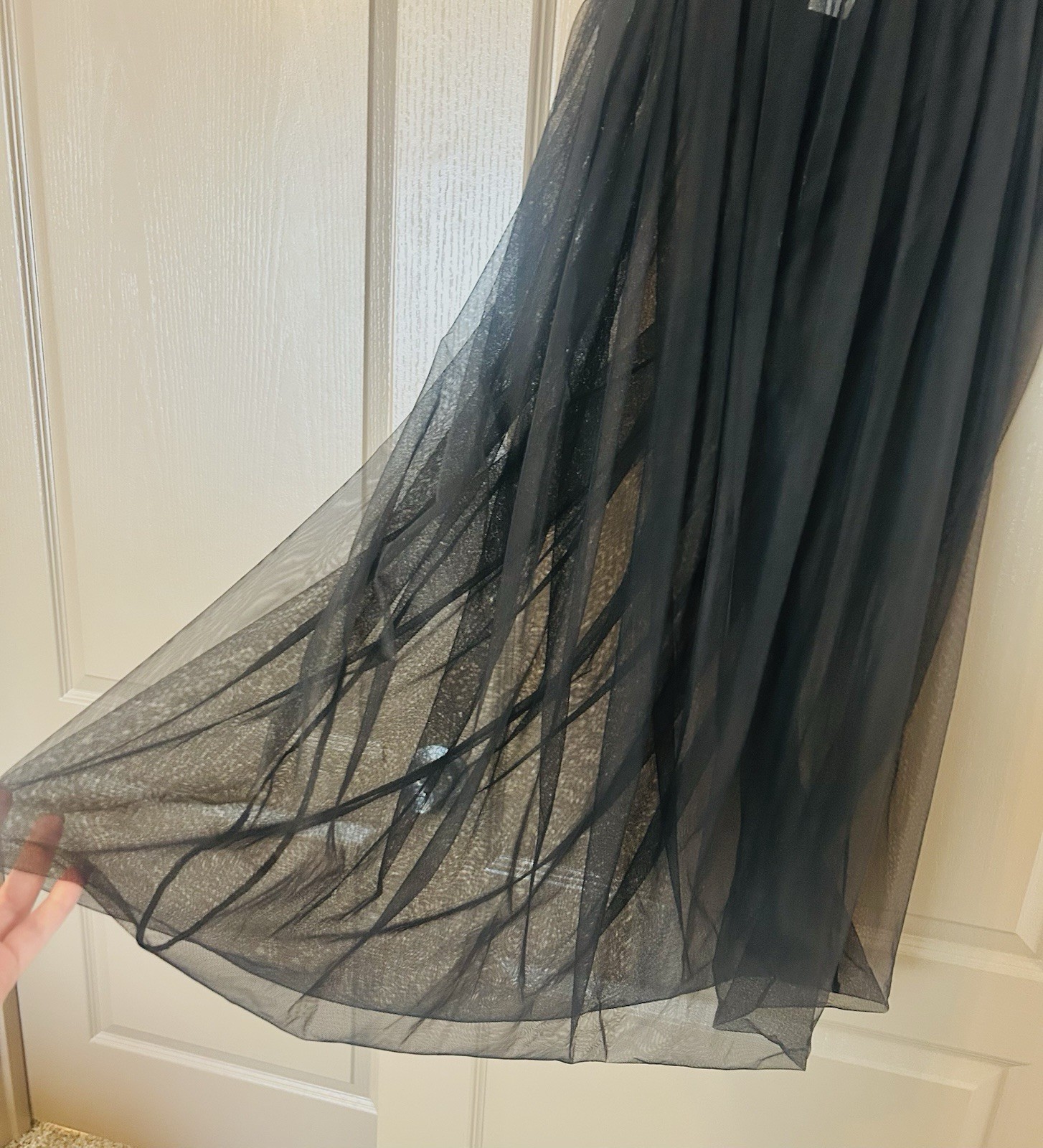Lilith Paris Black Sheer Tulle Bubble Hem Midi Dress France Avant Garde L