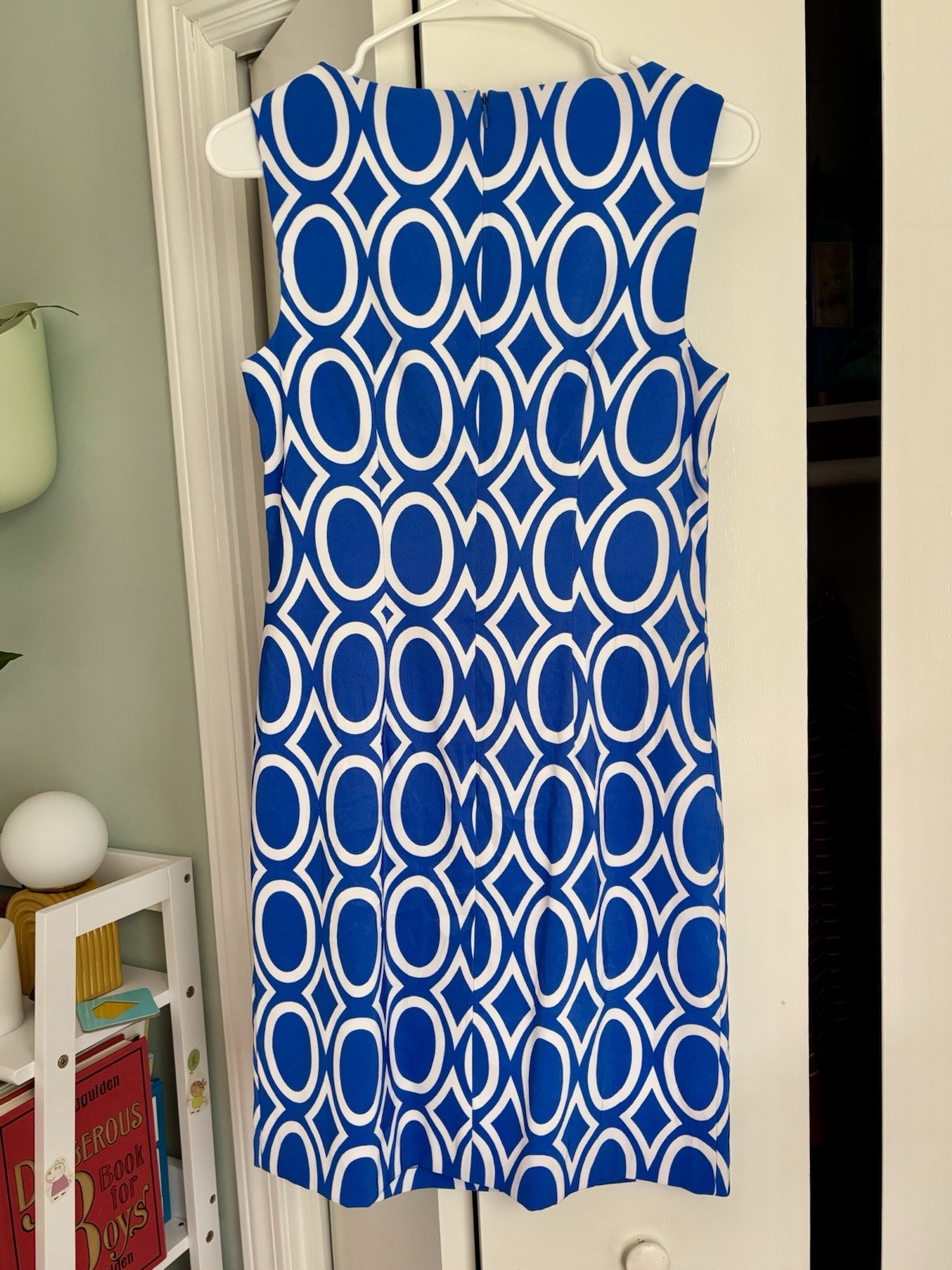 ALYX Blue & White Geometric-Pattern Sleeveless Dress