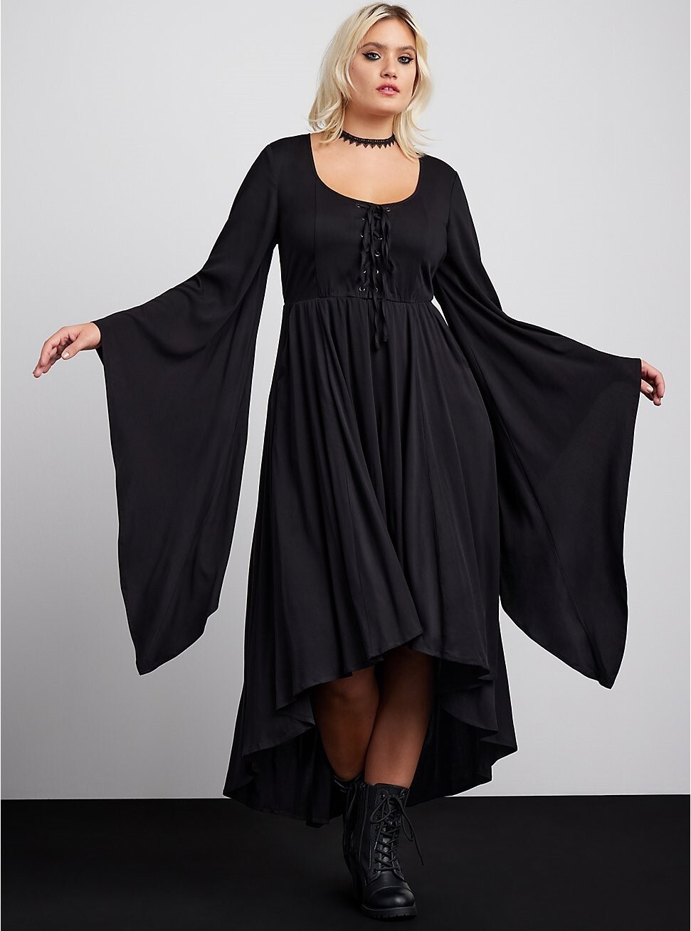 Torrid Halloween Witch Dress Hilo Lace Up Black COSPLAY NWT New 5X