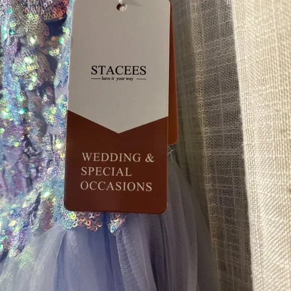 NWT Stunning Stacees Lavender Sequined Ruffled Prom Dress – Size 0