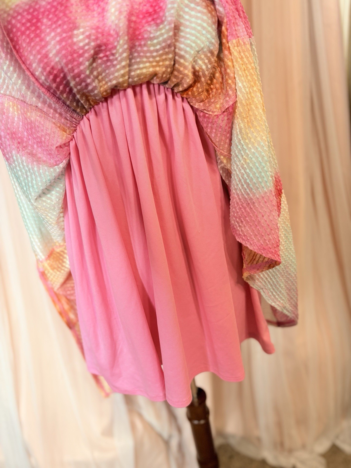 Wild Fable Tie Dye Halter Asymmetric Mini Dress Pink Orange Blue Size S