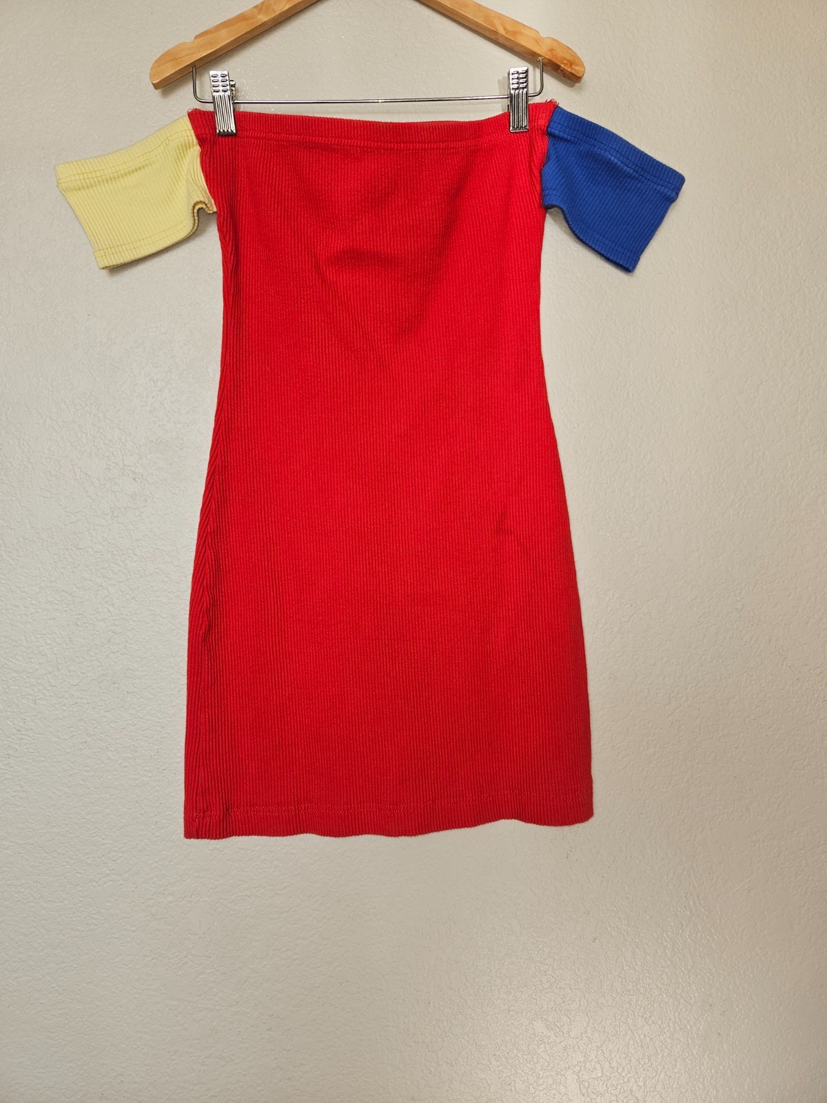 Fashion Brand Company Primary Color Block Mini Dress Medium Red Blue Yellow