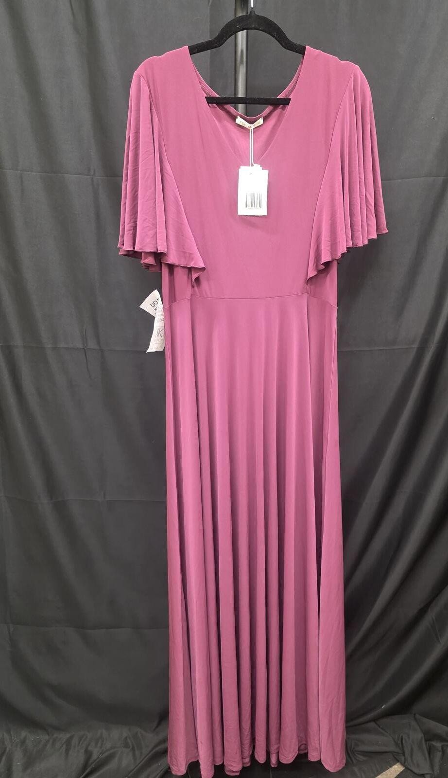 KOH KOH Plus Size Flowy Formal Maxi Dress Plum Purple XL 14‑16