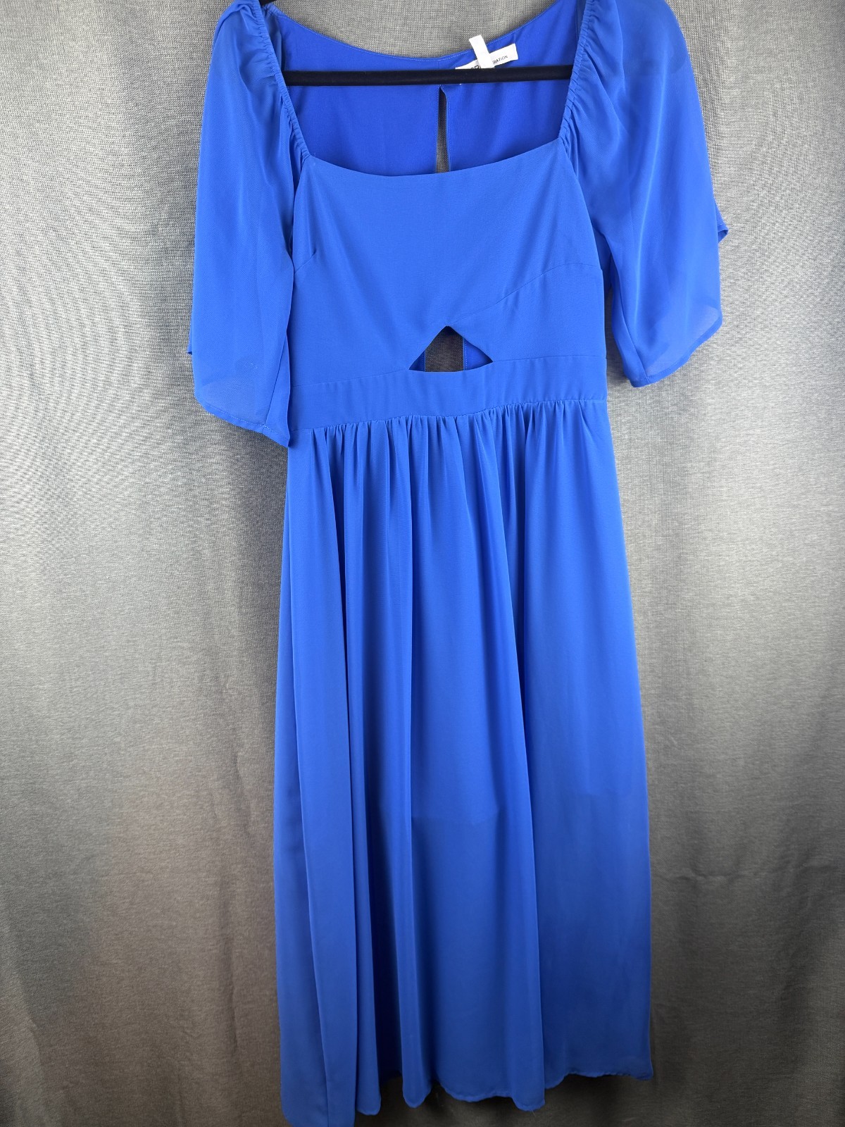 $118 BCBGeneration Women’s Blue Flutter Sleeve Cutout Fit & Flare Dress Size 8