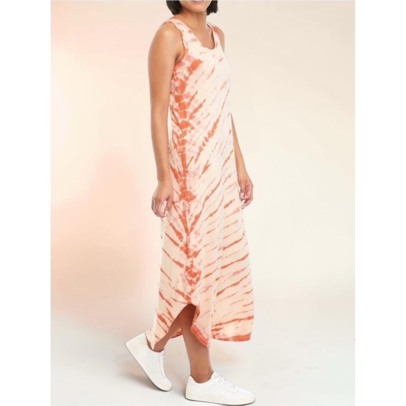 NWOT WONDERLY Orange/Amber Tie-Dye Maxi Tank Dress, Large
