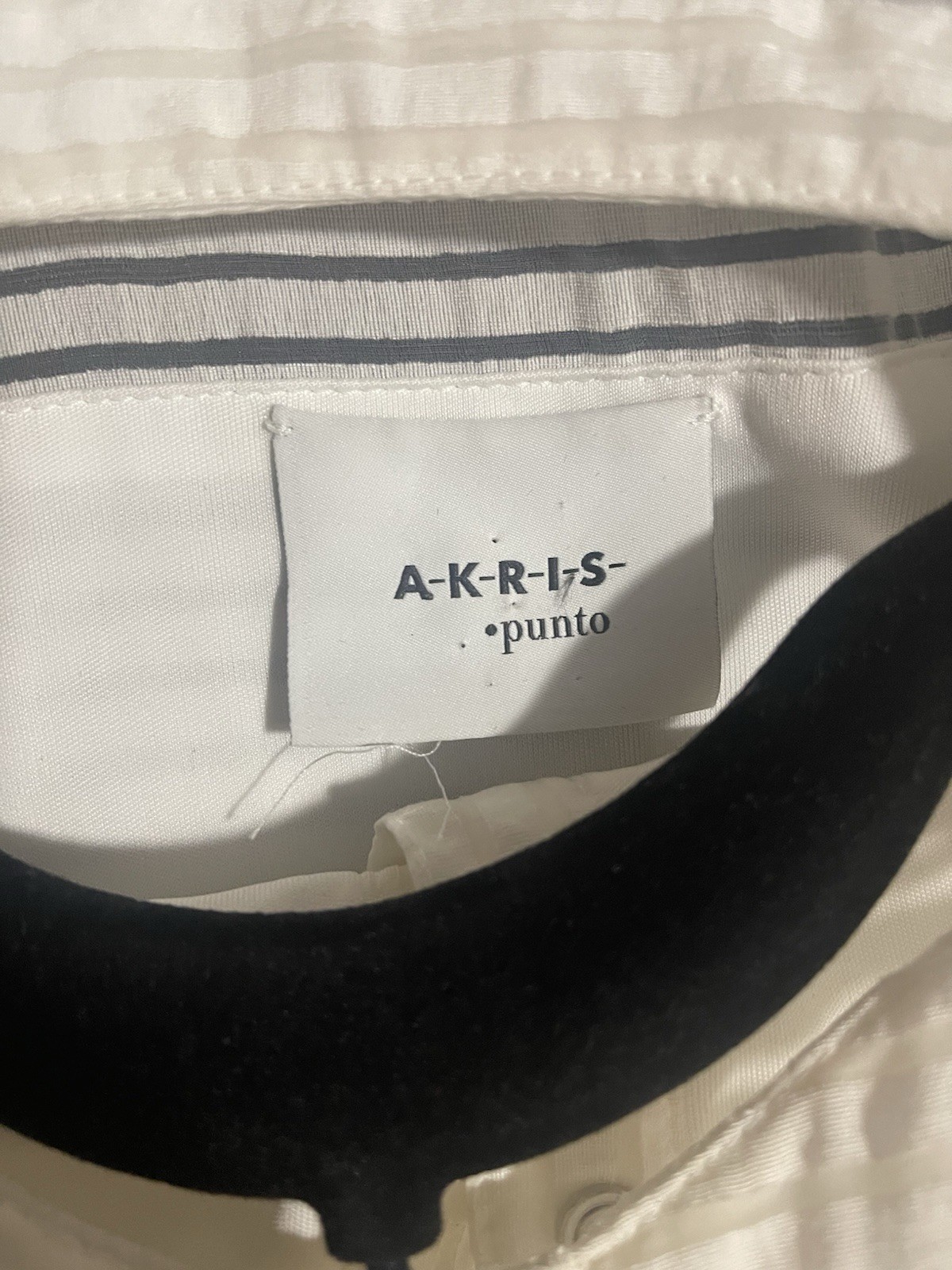 Akris Punto White Sheer Stripe Snap Front Pleated A-Line Midi Dress US L