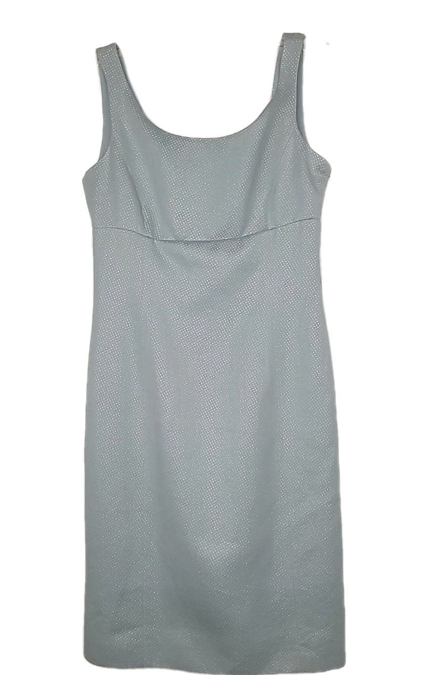 Armani Collection Sheath Dress Scoop Neck Blue Shimmer Fabric Size 4