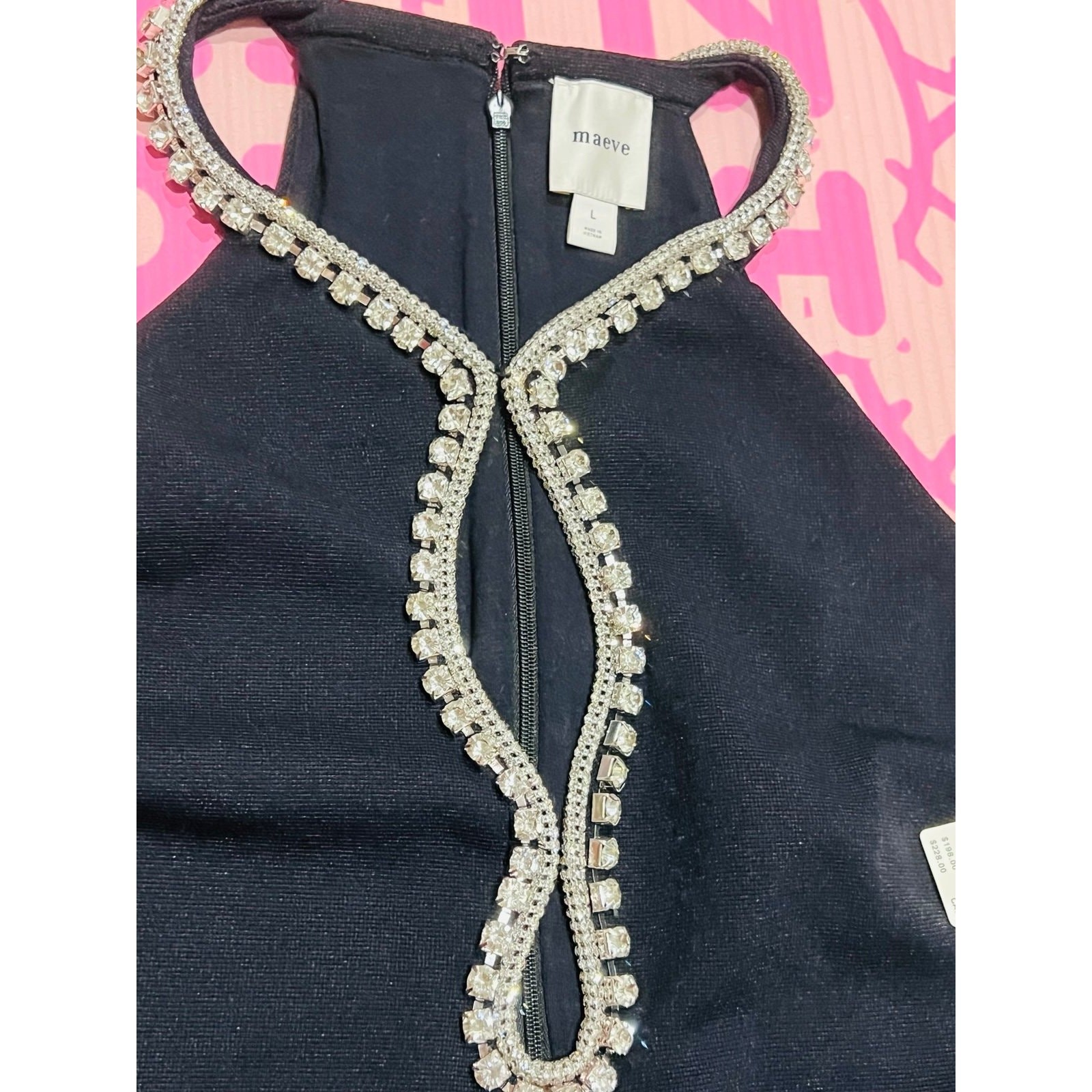 NWT❤️Maeve Sleeveless Rhinestone Cutout MiniDress szL