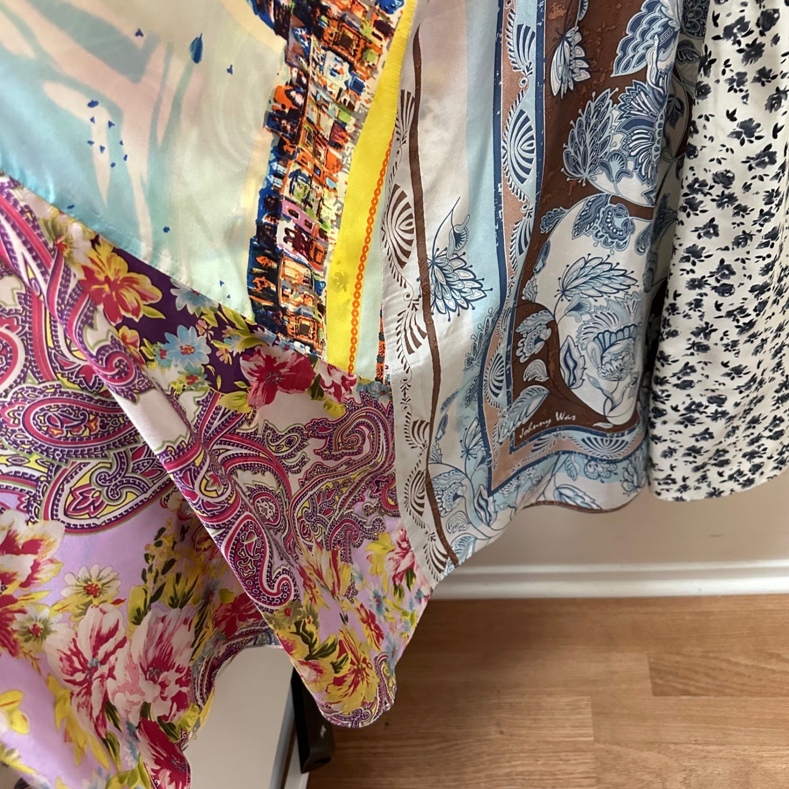 Johnny Was Georgette Patchwork Floral Paisley Maxi Dress V-Neck PXS Multi-Color
