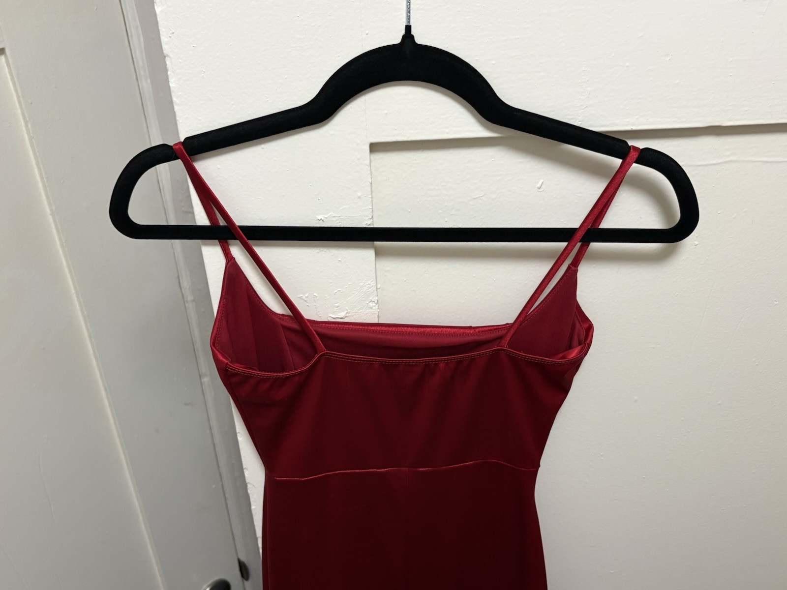 Windsor Women’s XS Red Solid Square Neck Strappy Sleeveless Maxi Dress