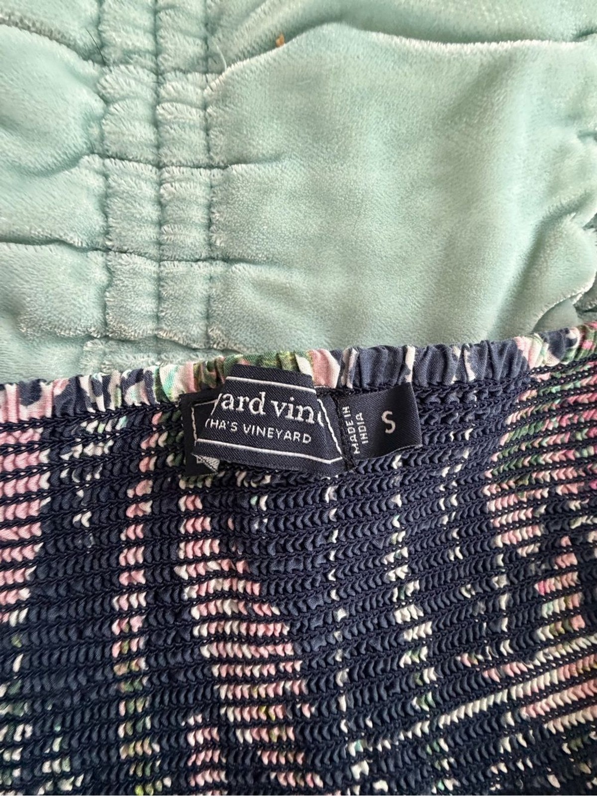Vineyard Vines Navy Maxi Sundress with Pink & Green Floral Print-small