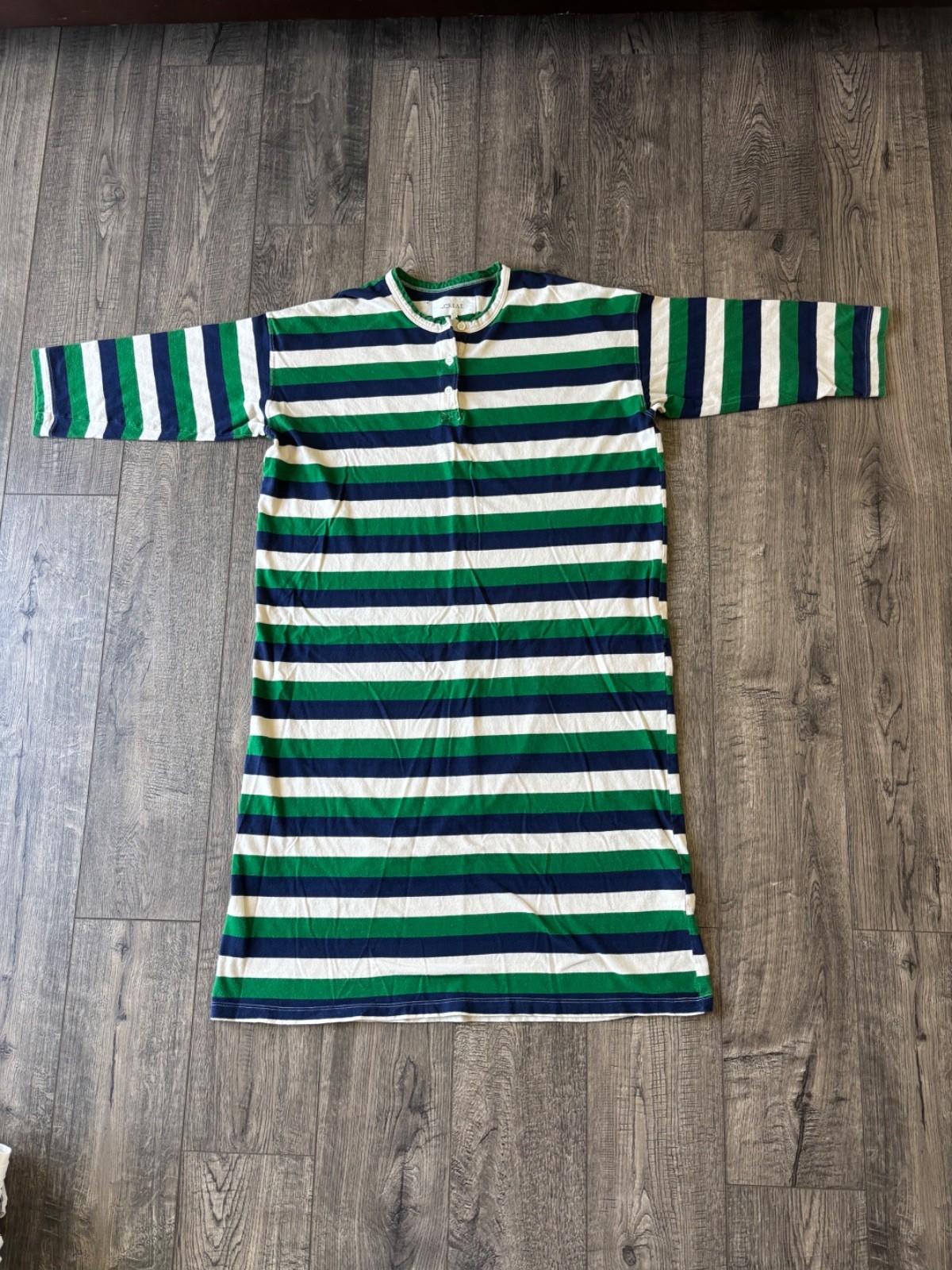 The Great green & blue stripped henley dress sz 0 26645