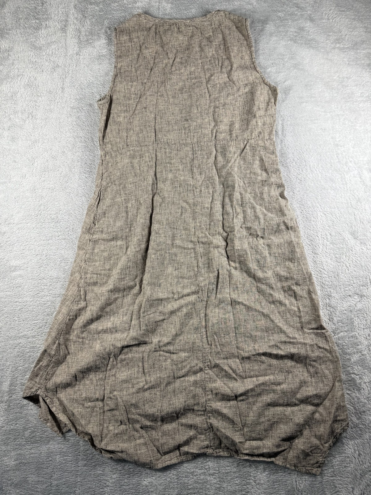 Cut Loose Dress Womens Small Linen Sleeveless Asymmetrical Lagenlook Pockets USA