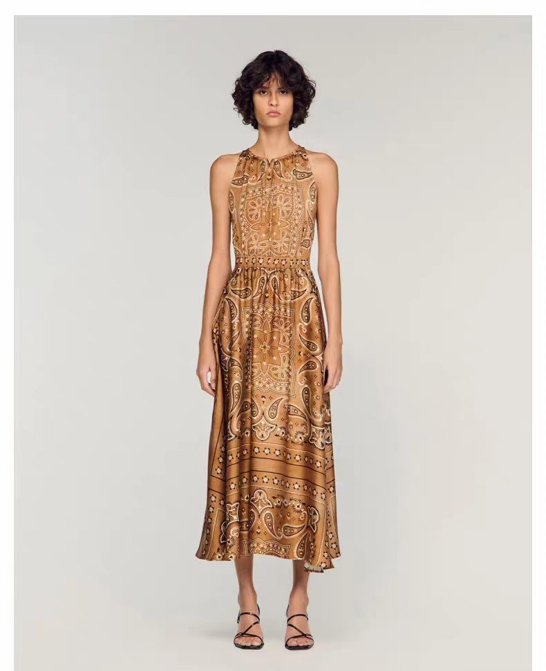 Sandro Paisley Printed fabric Sleeveless High-waist Dresses Women’s