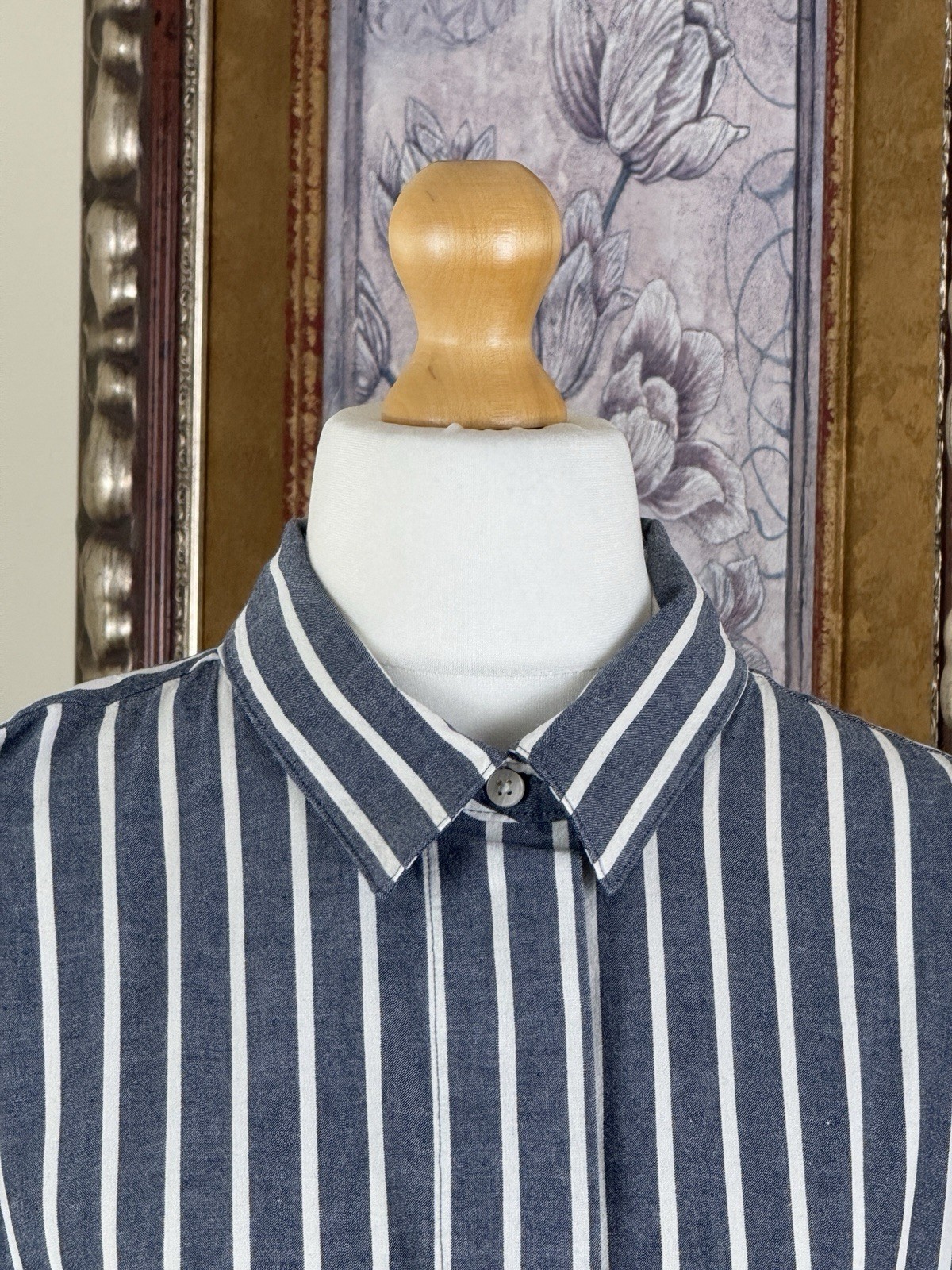 Outstanding £129 Masai ‘Octala’ Blue/Grey White Stripe Stretch Cotton Midi XL