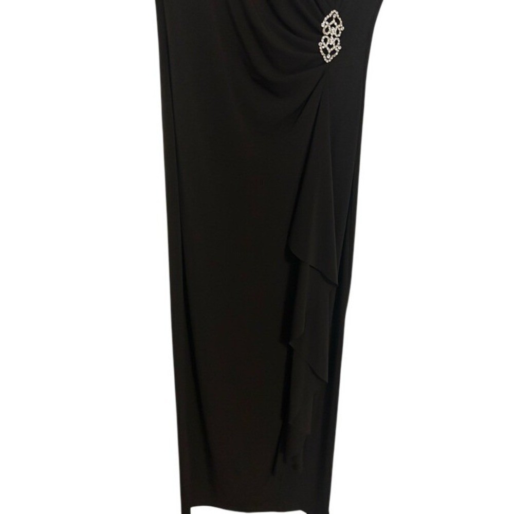 Enfocus Studio Black Sleeveless Maxi Dress with Rhinestone Detail