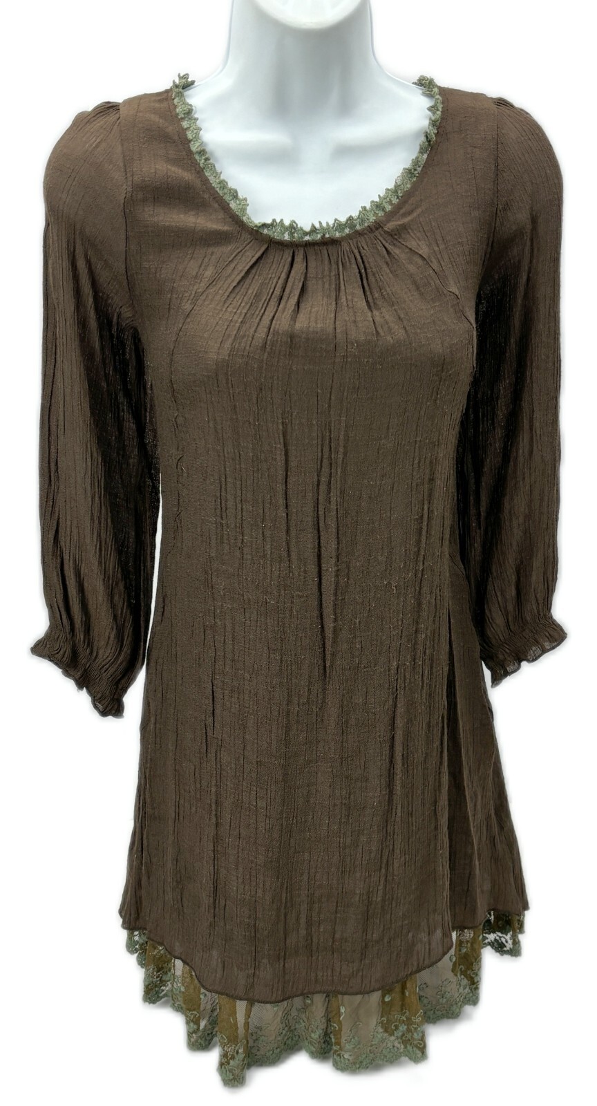 Medium Urban Mango Brown Dress Long Peasant Costume Top Chemise