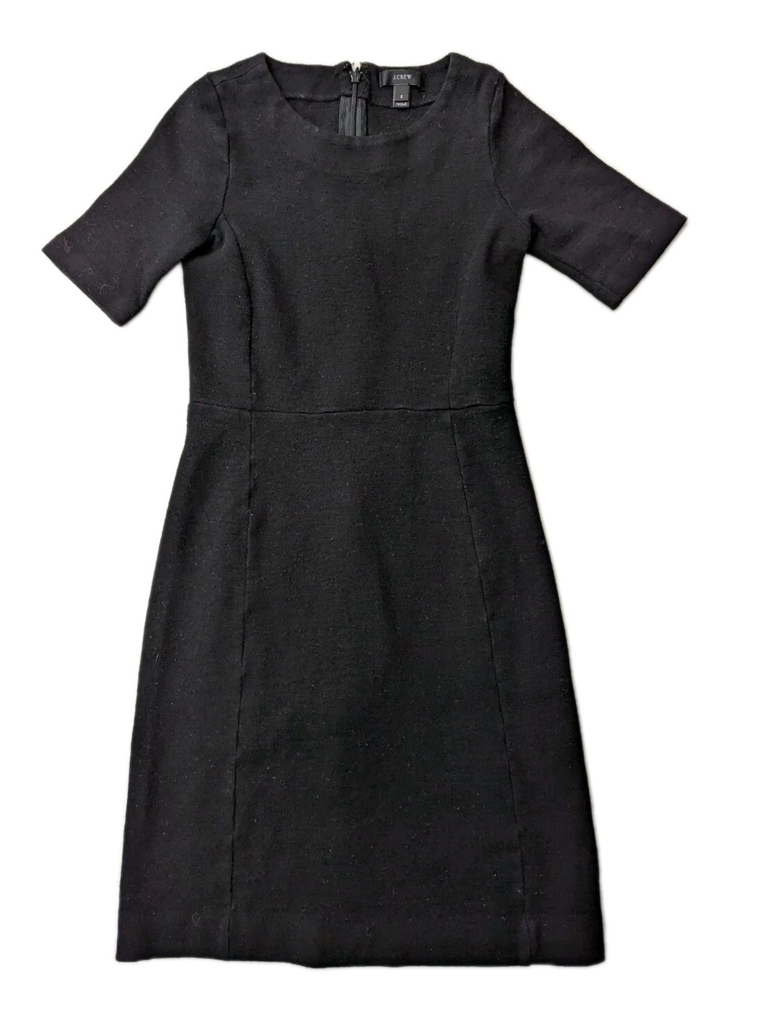 J Crew Wool Blend Dress Short Sleeve Crew Neck Sheath Black Size Women’s size 2
