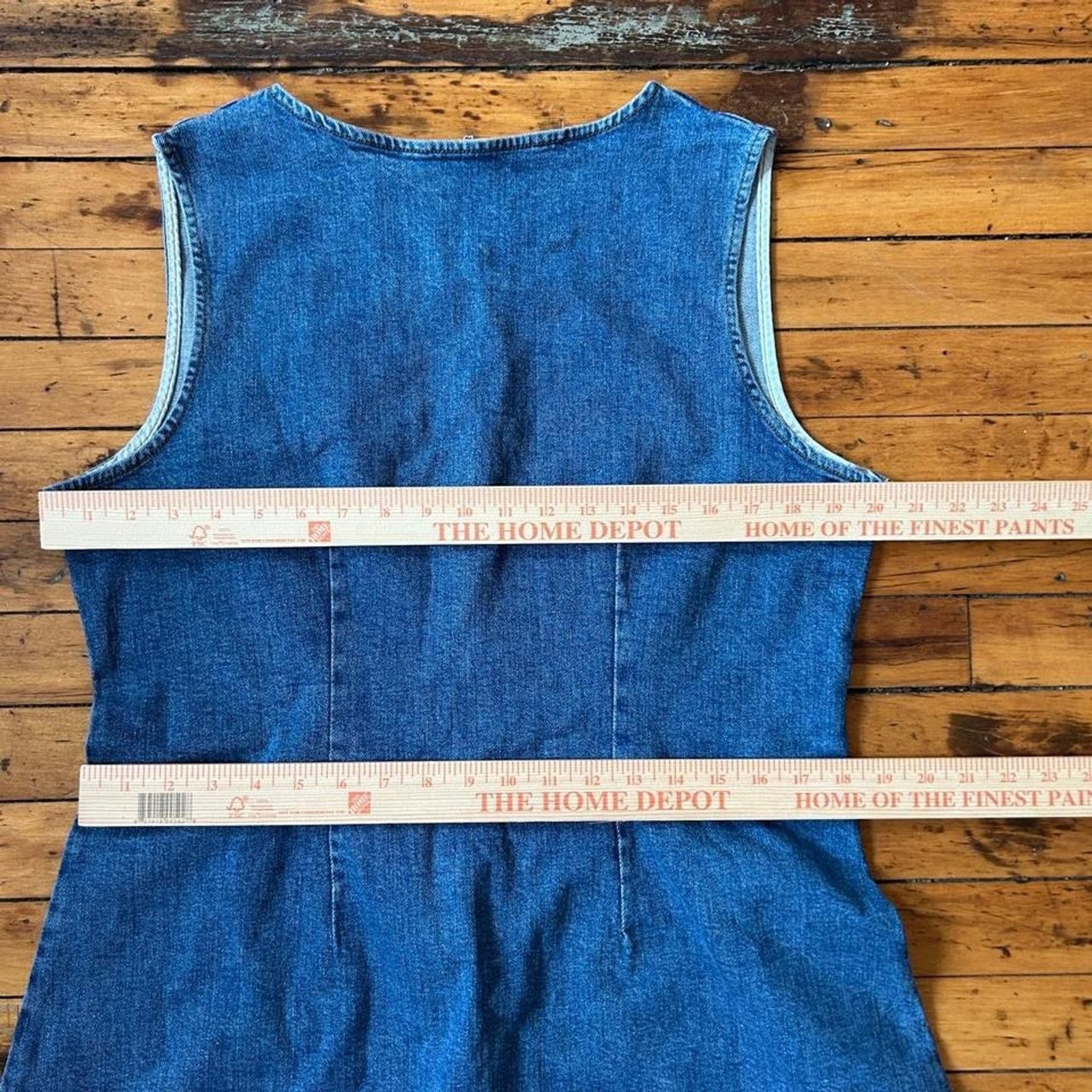ASOS DESIGN Sleeveless Denim Mini Dress Blue Back Zip Size US 12 / Large