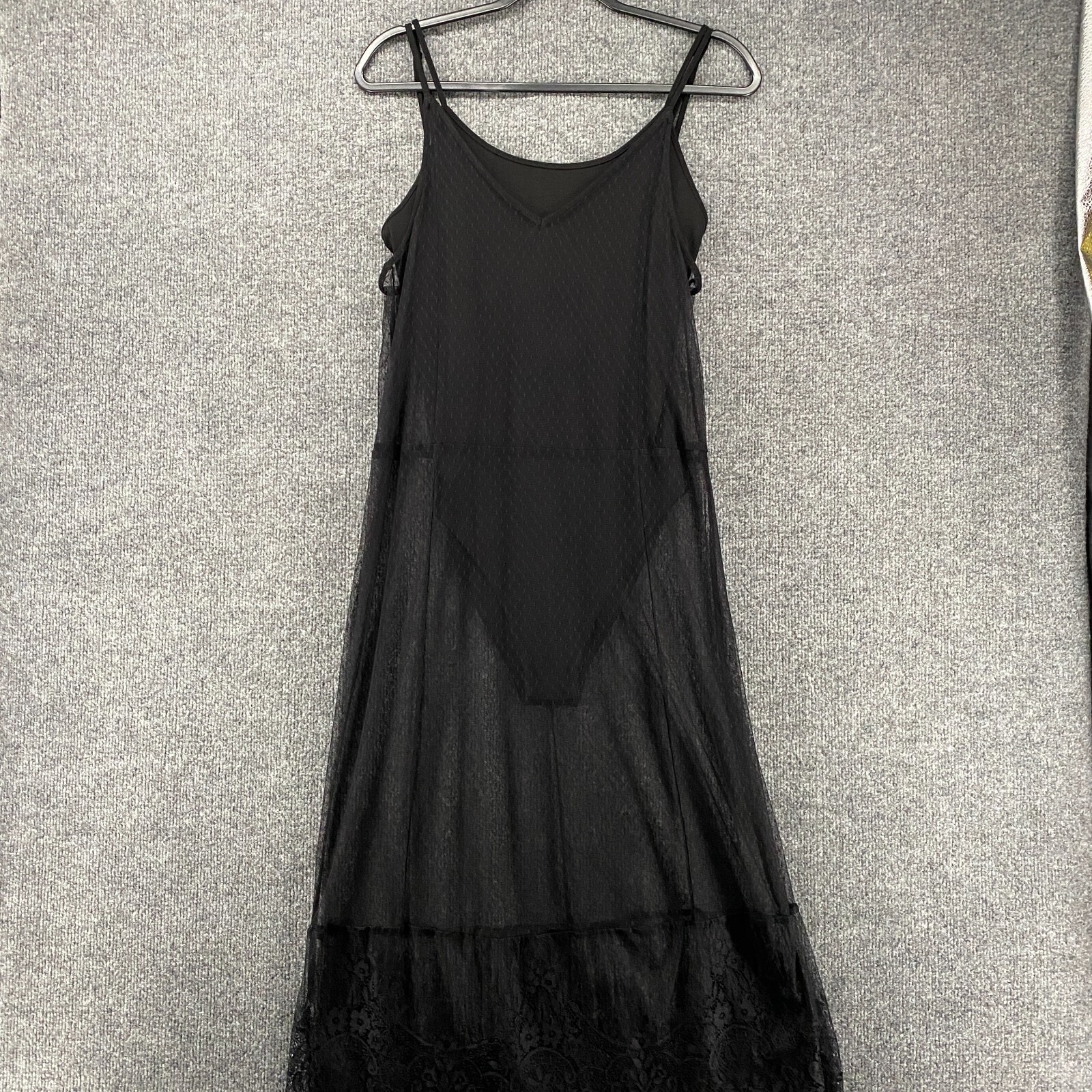 HM Coachella Dress Womens 10 Black Lace Bodysuit Fairy Grunge 90s Whimsigoth Y2K