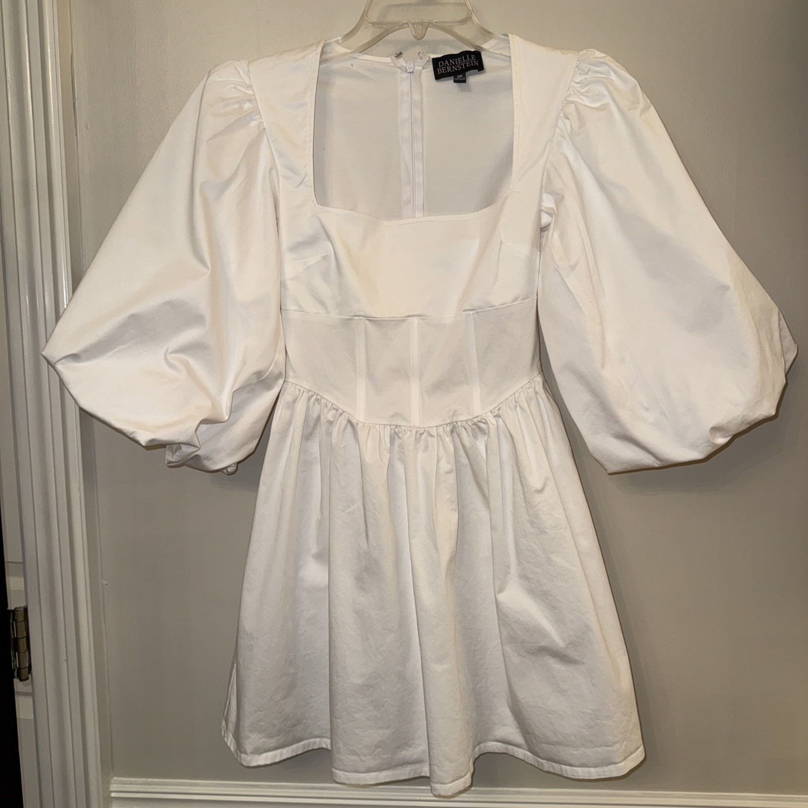 Danielle Bernstein WeWoreWhat white cotton corset panel mini dress size 00