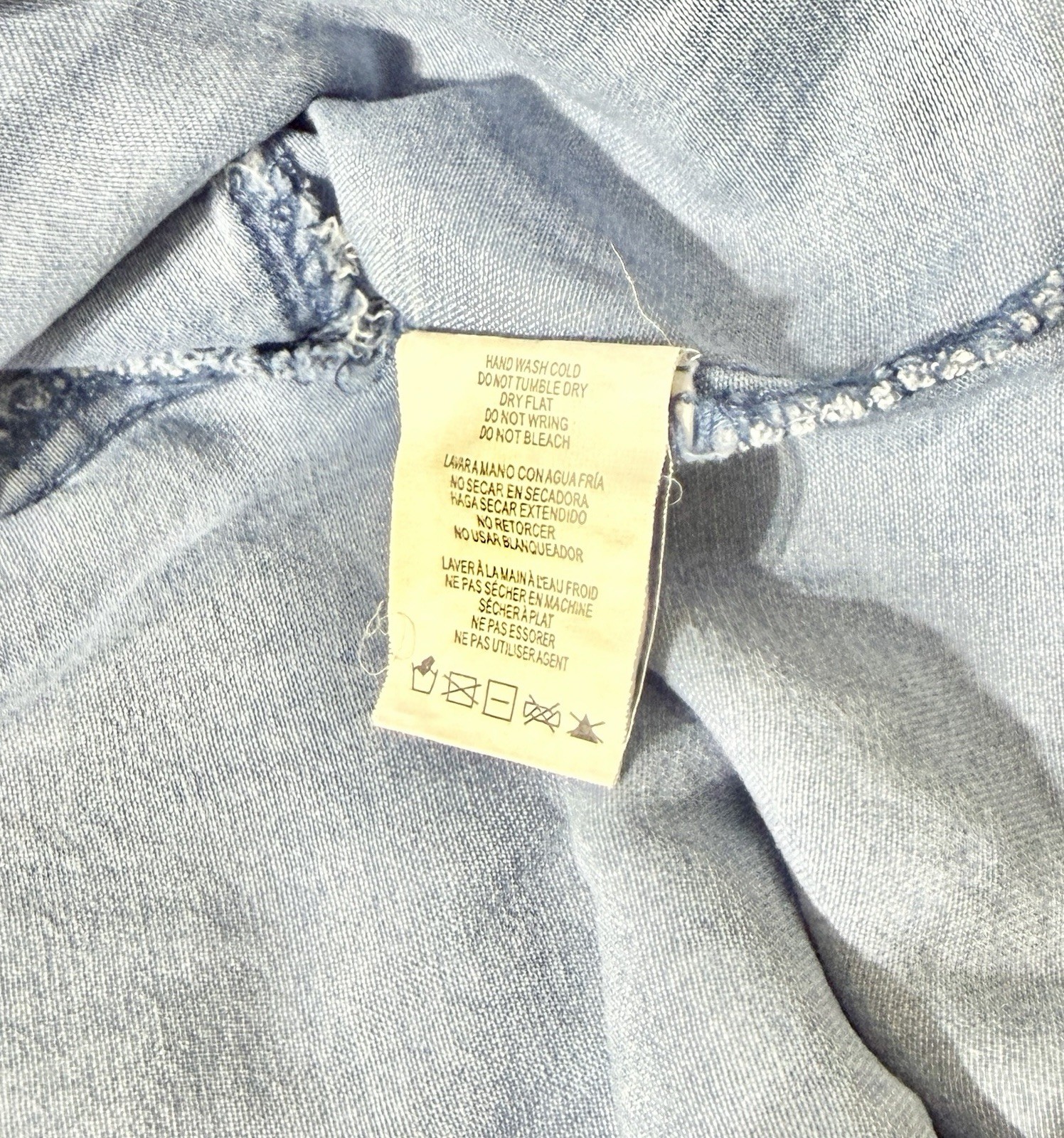 Thread + Supply Large Lyocell Chambray Shirt Dress Tunic Long Sleeve TK4126