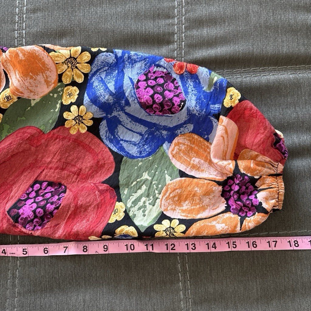 Oddi Multicolor Floral tiered boho style dress. S