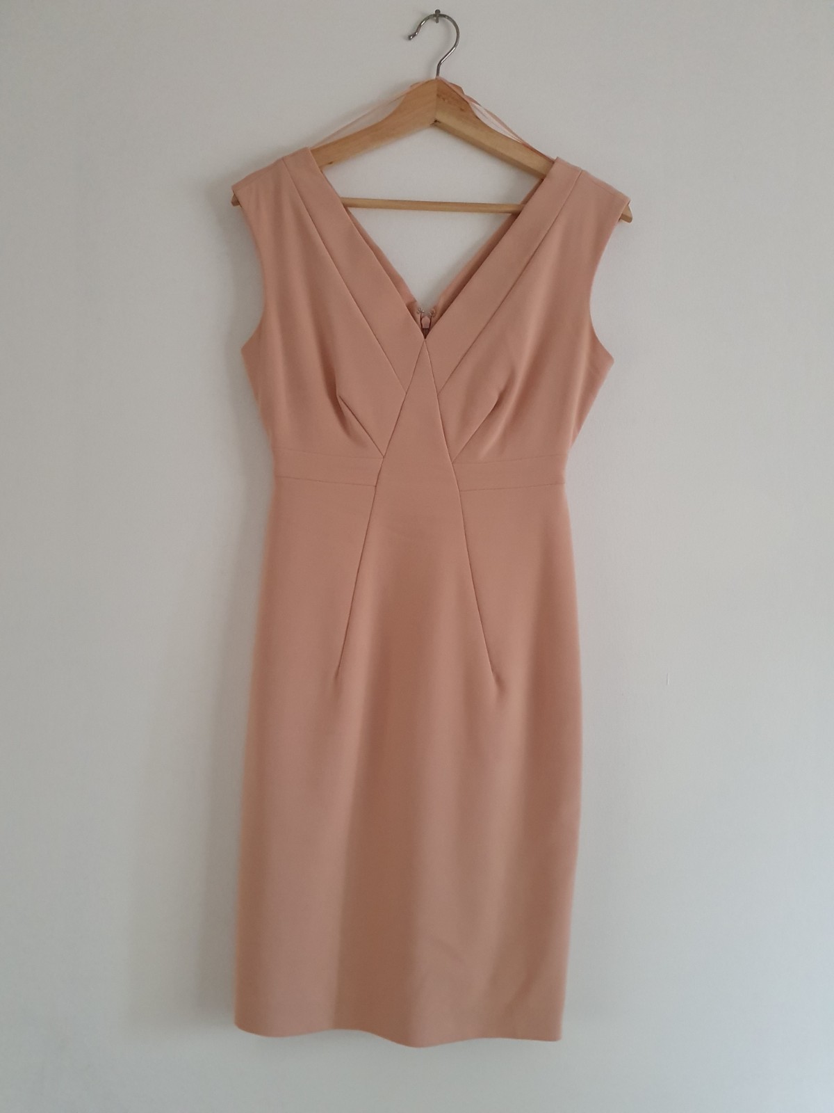 Reiss ESTER Salmon Pink Tailored Pencil Dress Size 6