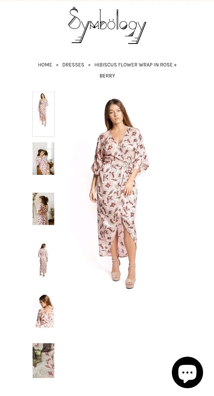 Symbology Hibiscus Flower Wrap in Rose + Berry. NWT. Size L in women’s.