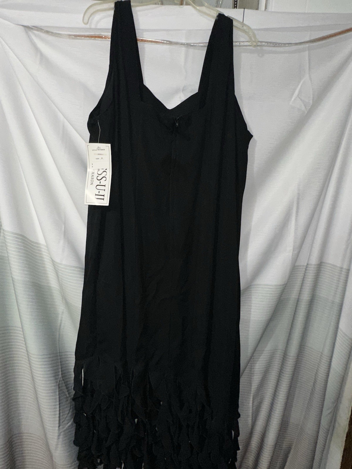 DRESS U-II by Sharon Black Layered Sleeveless Maxi Dress Lined Size 20