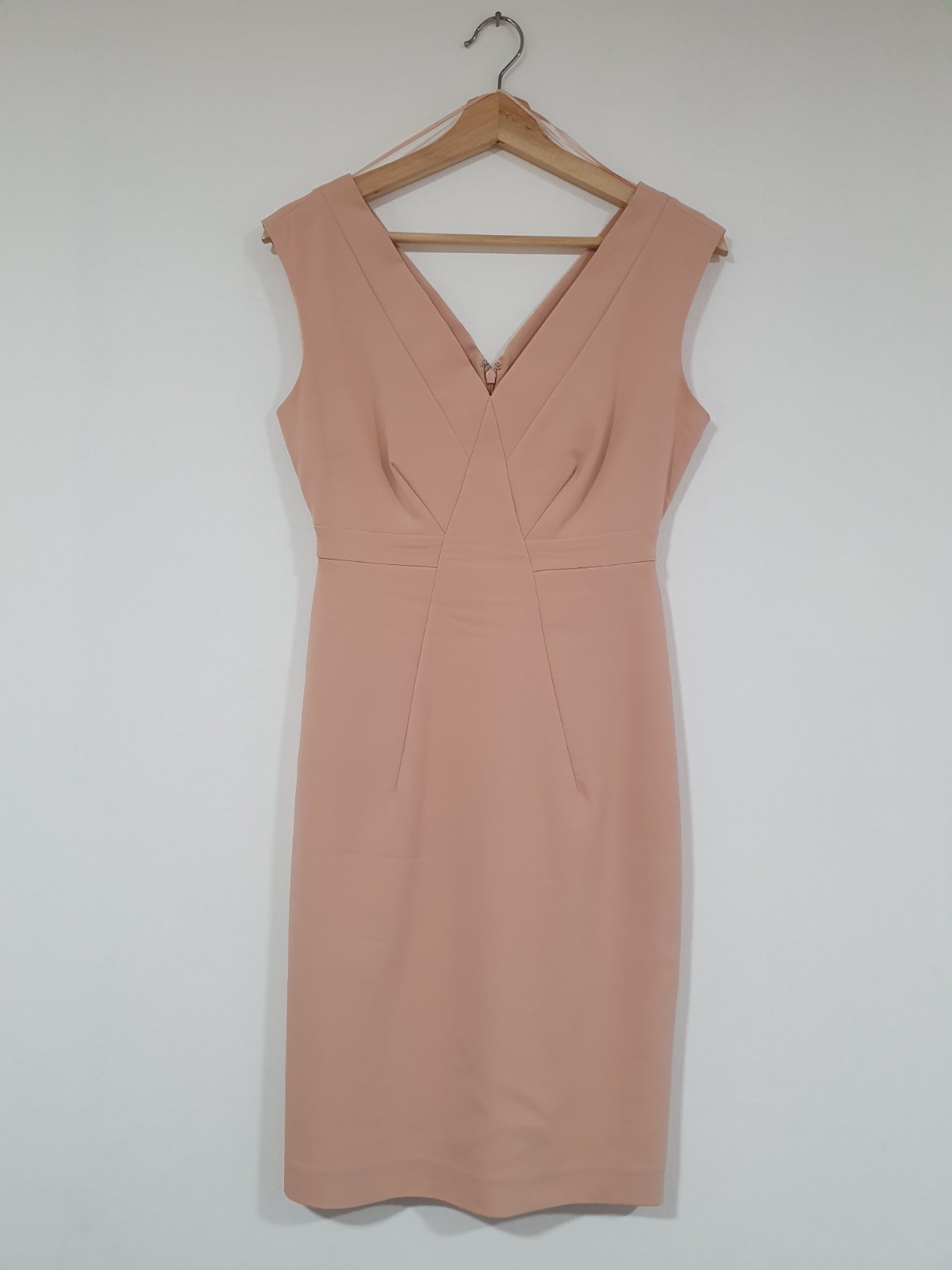 Reiss ESTER Salmon Pink Tailored Pencil Dress Size 6