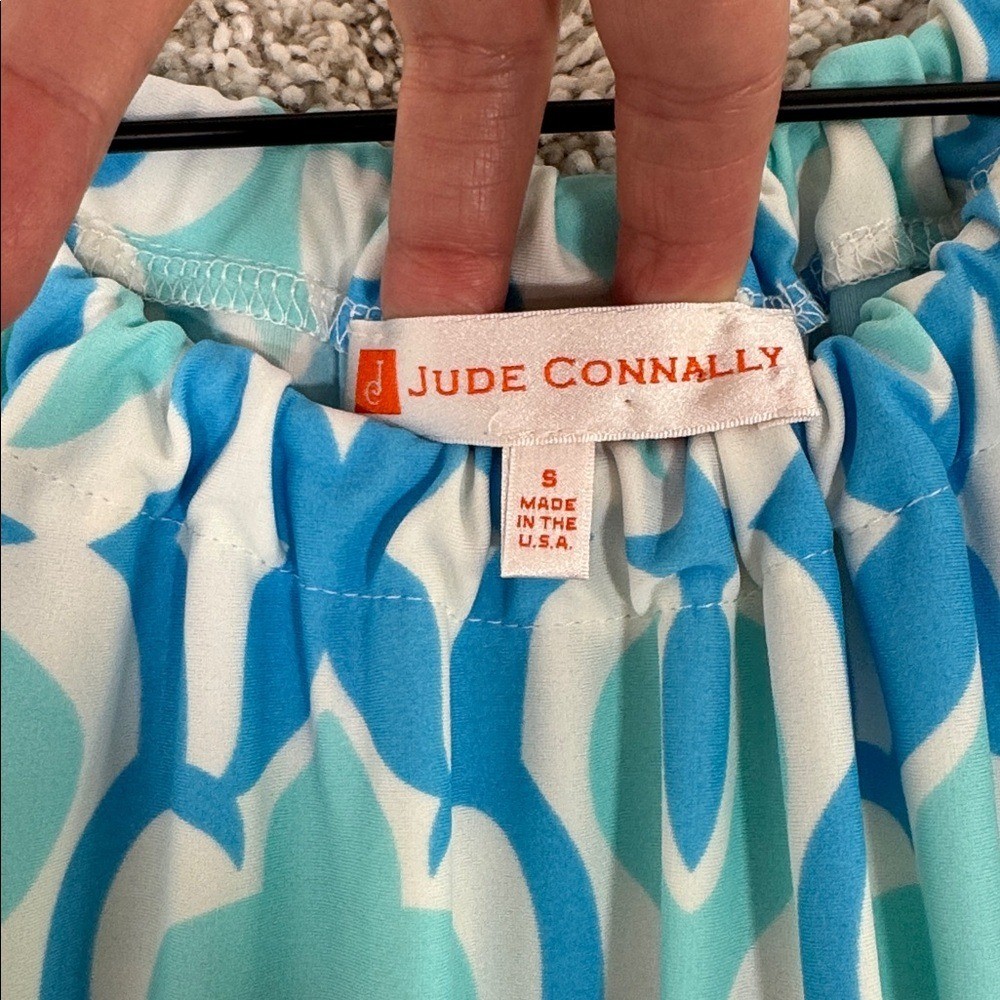 Jude Connally Ali Blue Aqua Geometric Dress – Small