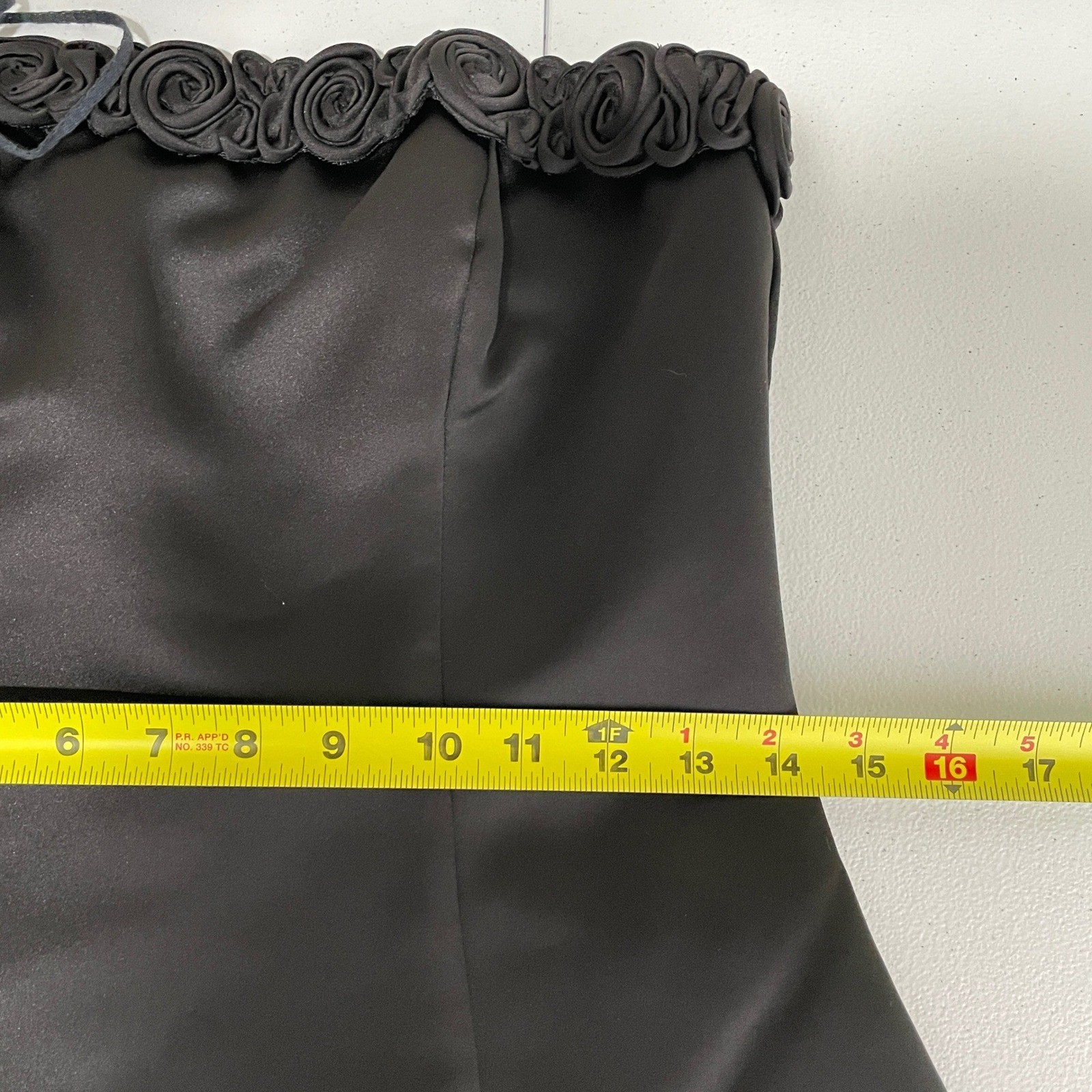 VTG Jump Apparel Rosette Strapless Formal Maxi Dress Size 7/8 Satin Whimsigoth