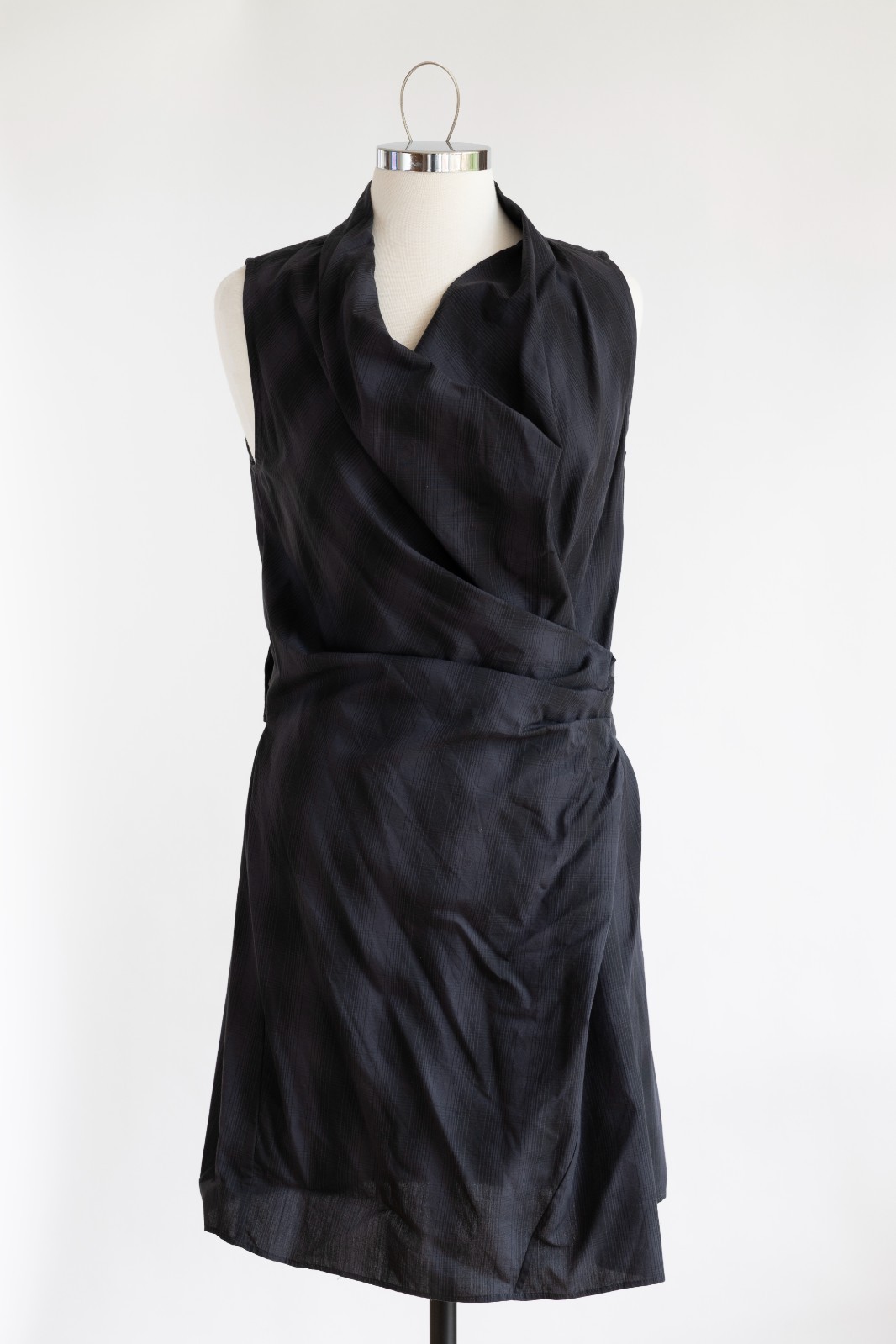 AllSaints cotton dress, UK 10/ US 6, blue-gray & black glen plaid