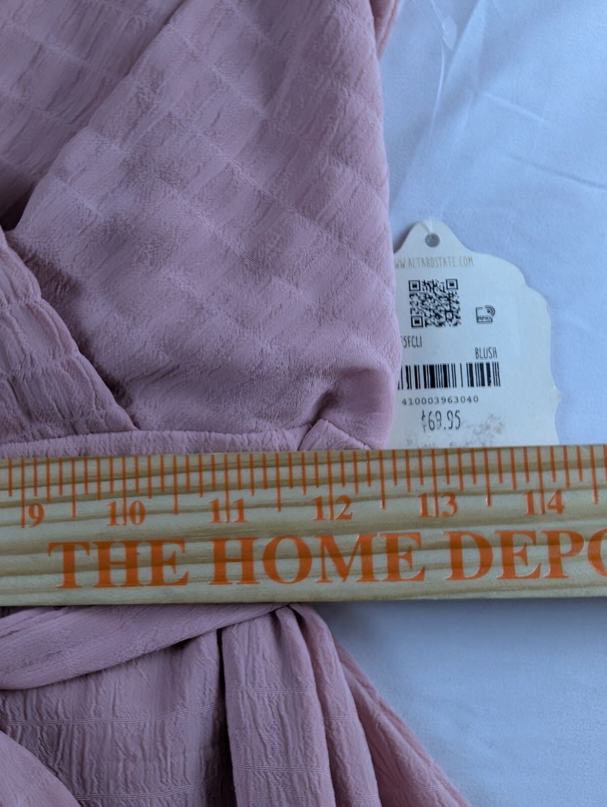 Altard State Blush Pink Sleeveless Wrap Dress Tie Waist Ruffle Hem Rouched NWT
