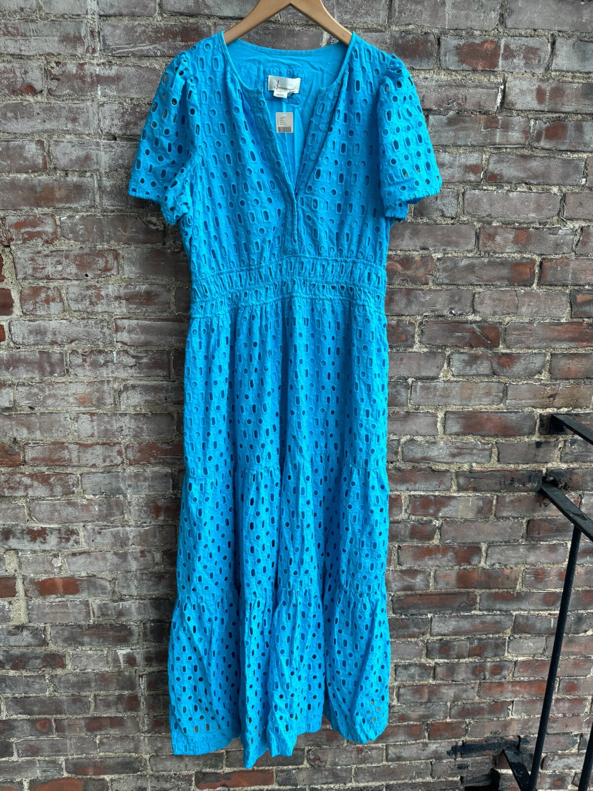 NWT Anthropologie Somerset Maxi Dress Eyelet Brown White Blue Yellow Pink