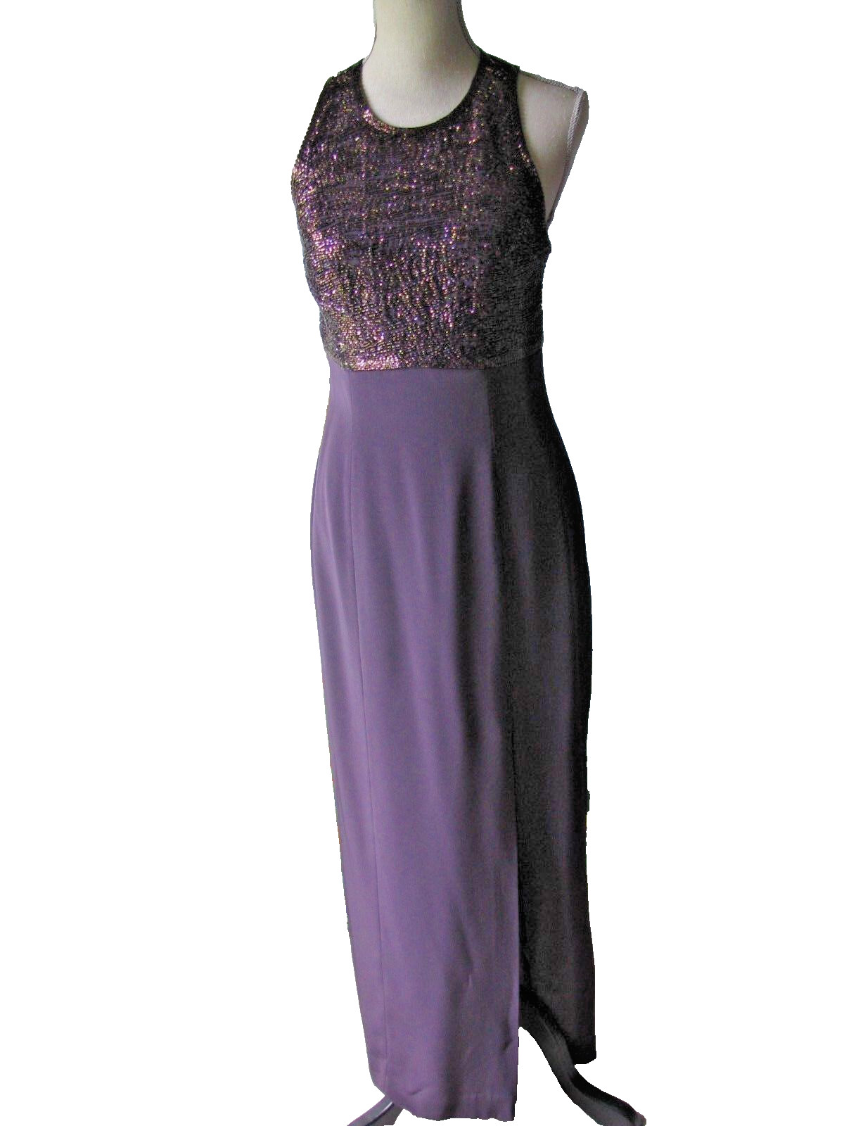 Montage Collection Mother of the Bride Evening Plum 2 PC Beaded Dress Custome