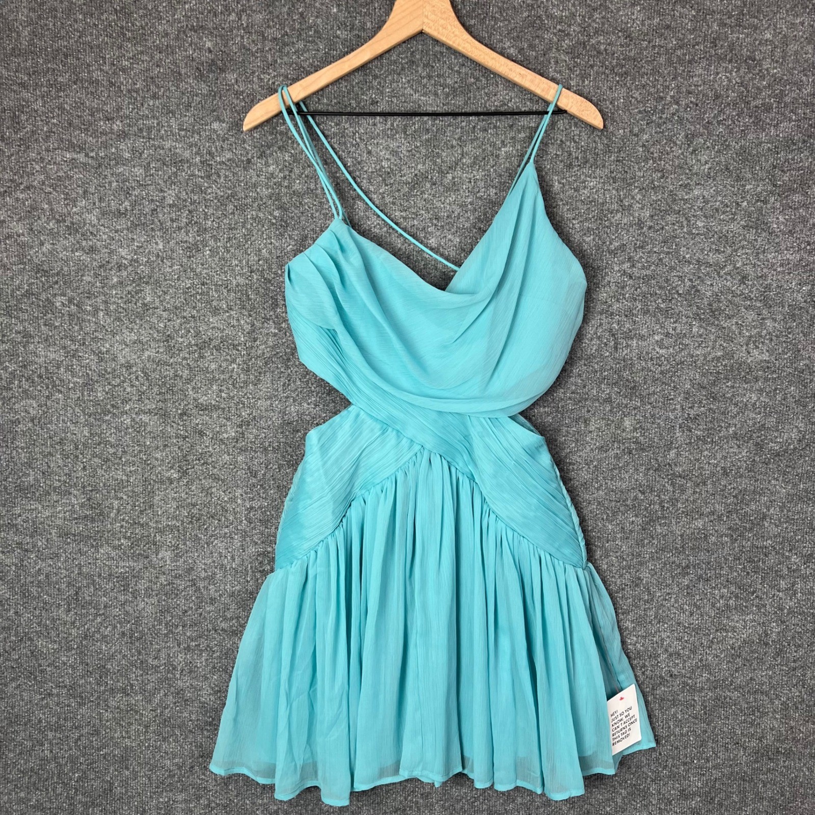 NEW ASOS DESIGN Womens Blue Cut Out Mini Dress Size US 8