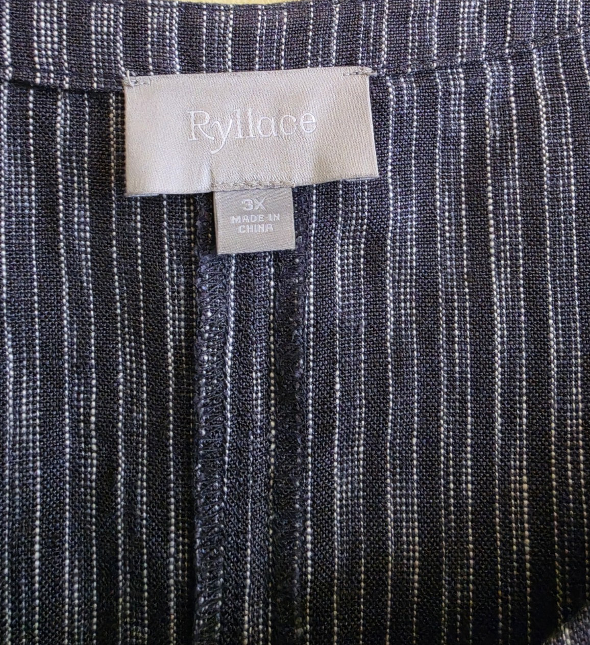 Ryllace Plus 3XL linen black stripe dress