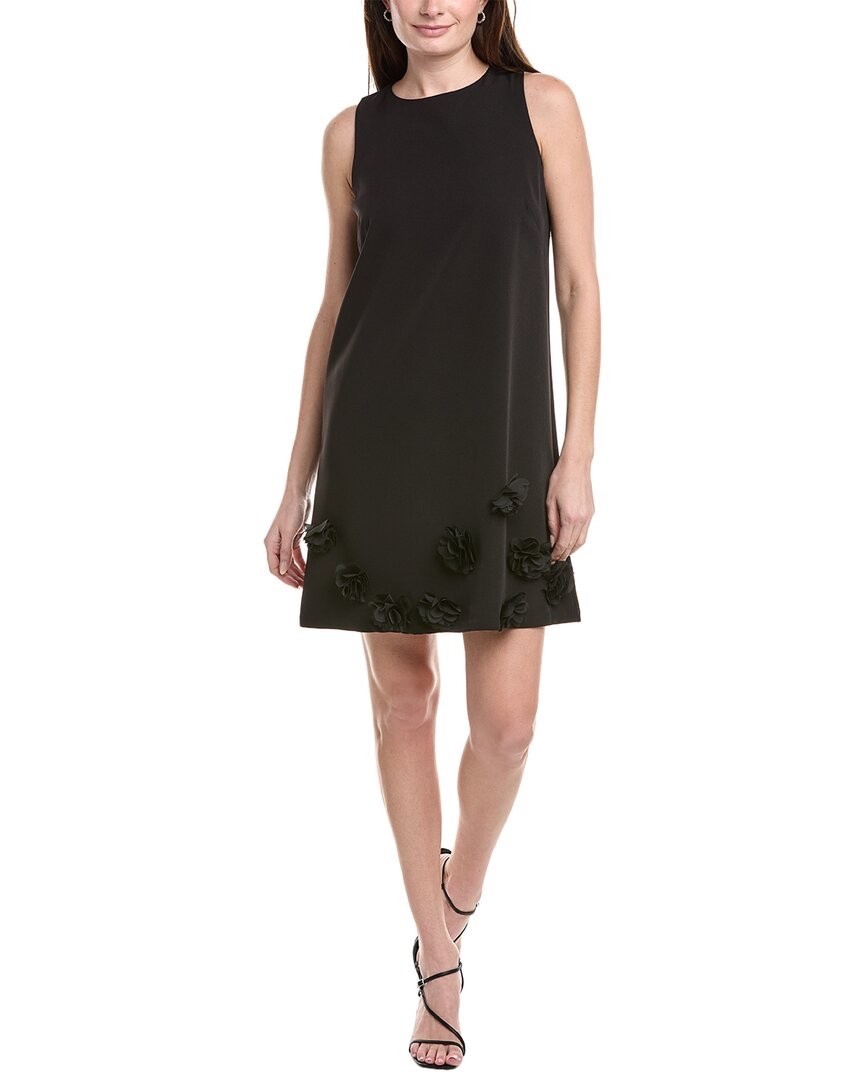 Anne Klein Womens Bi-Stretch Crepe Shift Dress Size 14 Black NWT