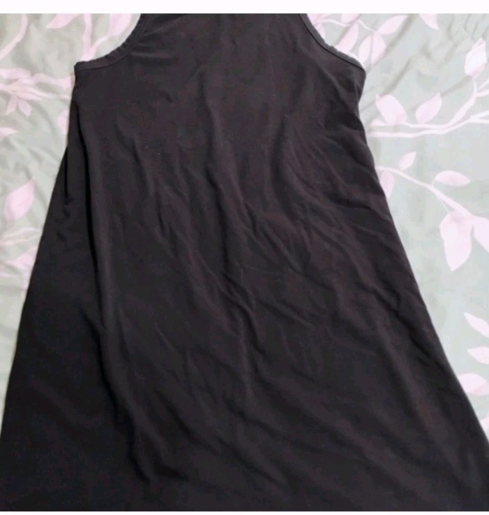 A New Day Racerback Dress L Womens Knee Length Sleeveless Knit Black Tank Large