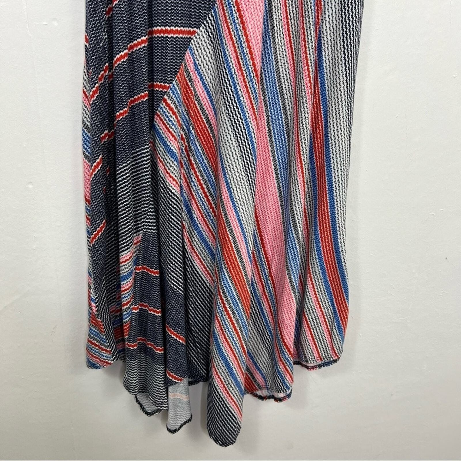 Anthropologie Weston Amaya Handkerchief Hemline Striped Sleeveless Swing Dress