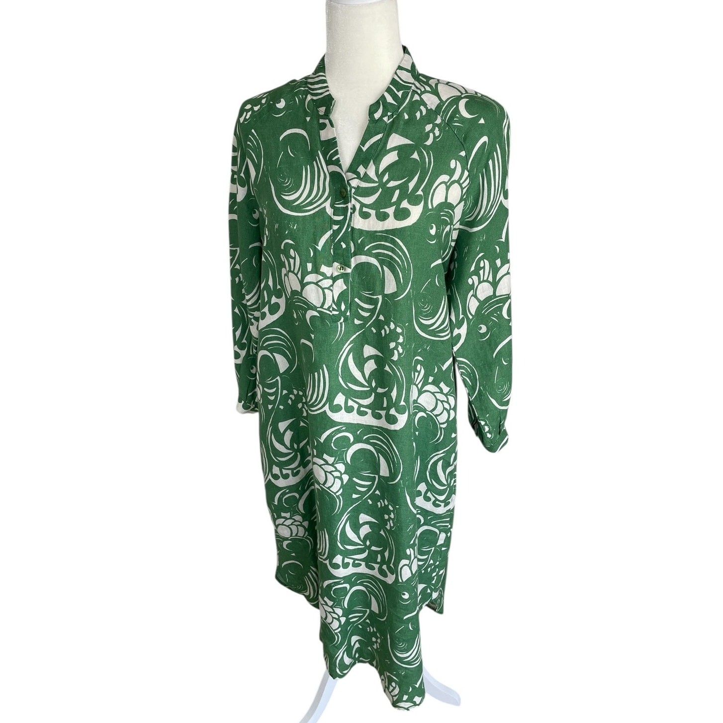Marimekko Edla Pieni Tiffanylle Linen Tunic Shirt Dress Sz 38 US 8 Vibrant Bold