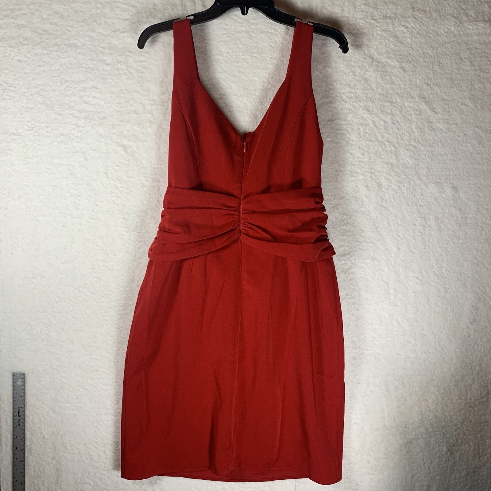 NEW HARLYN Apple RED Notched TIE WAIST A-Line SHEATH Cocktail DRESS L 4552