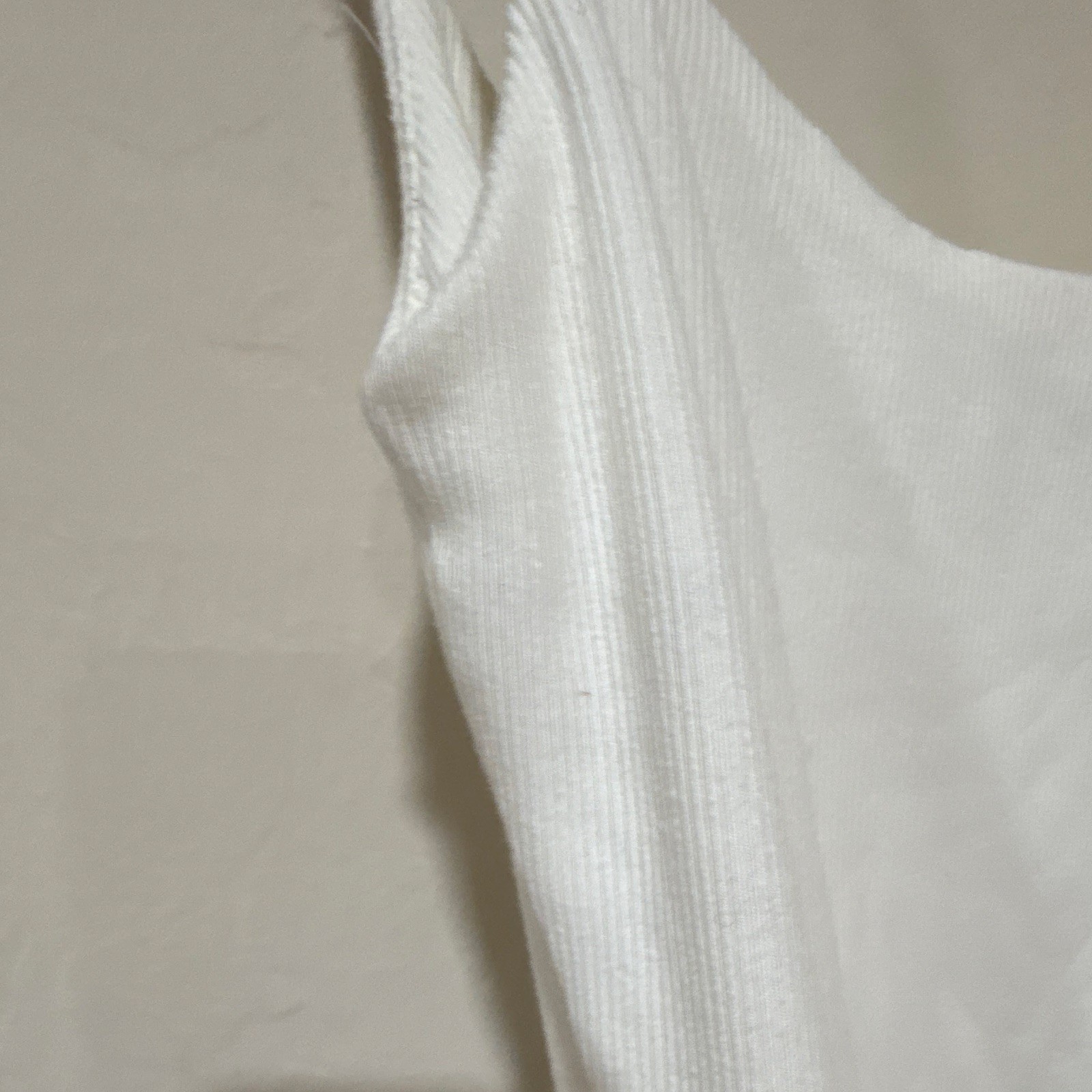 Lush Off-White Ribbed Sleeveless Dress XS Adjustable Straps Ruffle Zip